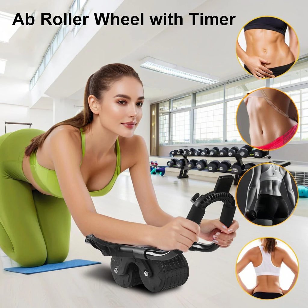 Revolutionary 2025 Ab Roller with Timer - Ultimate Core Strengthening Equipment with Automatic Rebound Technology